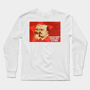 Soviet Propaganda Poster - Marx and Lenin Long Sleeve T-Shirt